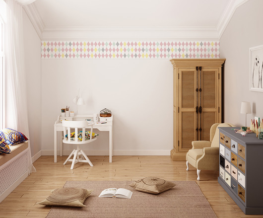 Tapeta dla dzieci Border Pastel Diamonds Humpty Dumpty Room Decoration