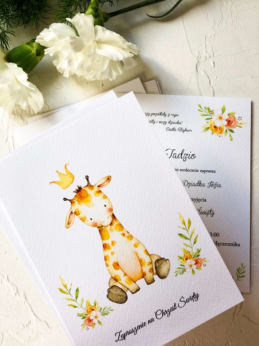 Zaproszenia na Chrzest Święty "Żyrafka Tadzio" Design Your Wedding