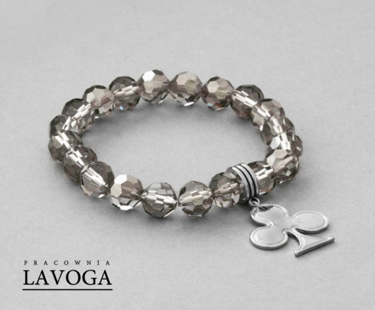 Crystal with pendant in black diamond. Lavoga