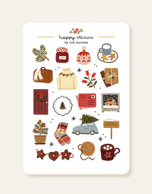 naklejki i wlepy Coming Home For Christmas - arkusz papierowych naklejek A6