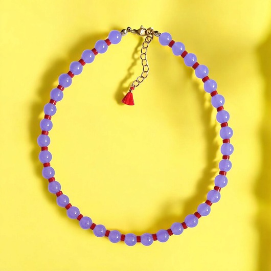 chokery Choker : lavender & red : summer collection