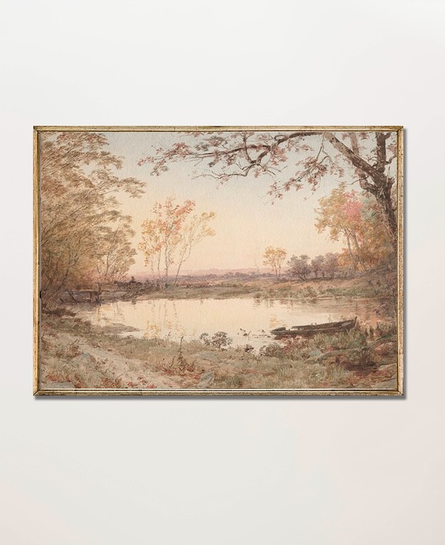 plakaty Plakat Vintage Krajobraz Jesienne Jezioro