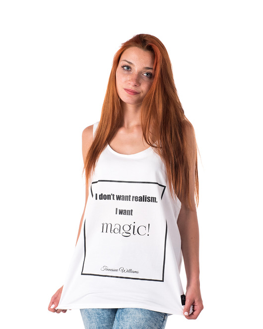topy damskie Top z cytatem, T. Williams, "I want magic!"