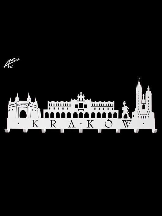 Kraków wieszak na ubrania biały dekoracja ArtSteel