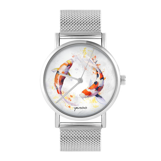 zegarki unisex Zegarek - Karpie koi - bransoleta mesh