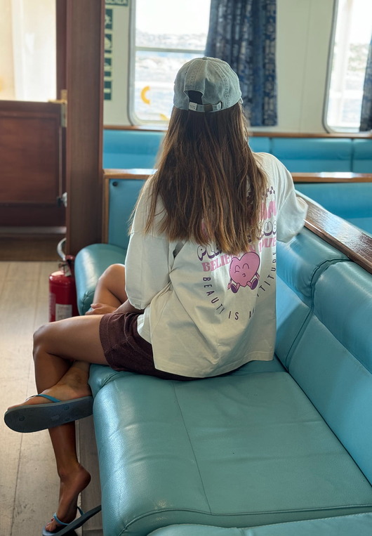 t-shirt damskie Koszulka BOXY organic Heartbreaker kremowa