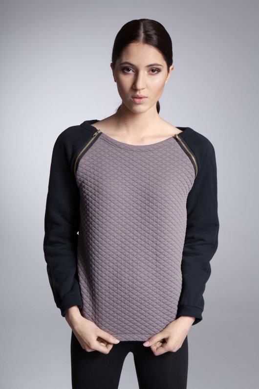 bluza bez kaptura damska BLUZA z suwakami
