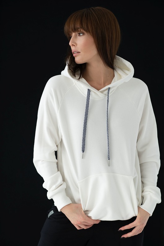 bluza z kapturem damska Bluza Cangoo Hoodie White