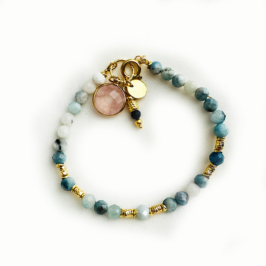 bransoletki z kamieni naturalnych OPTYMIZM 2- Bransoletka AKWAMARYN, kamienie naturalne