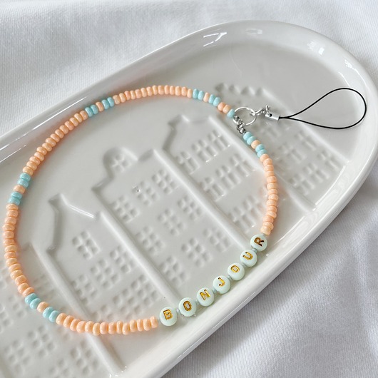 breloki Charms do telefonu  BONJOUR peach