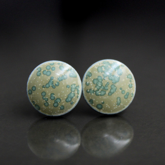 kolczyki ceramiczne Krystaliczne 11mm/stal chirurgiczna/