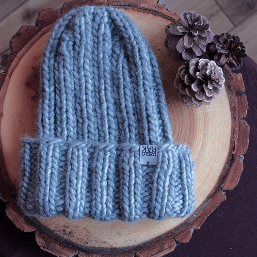 czapki damskie Czapka merino szara HANDMADE