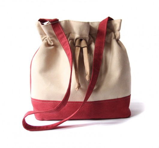 torebka midi h30- cream&cherry&dots -   elfagado