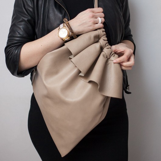 Torebka skórzana worek z falbanka 1sztuka MyBag