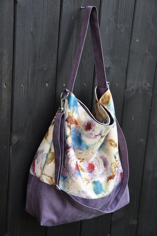 Torbay hobo XXL - print, kwiaty PRACOWNIA 166