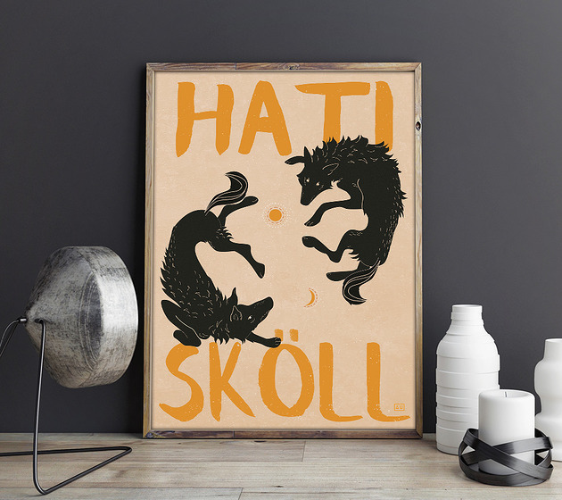 grafiki i ilustracje Hati i Skoll
