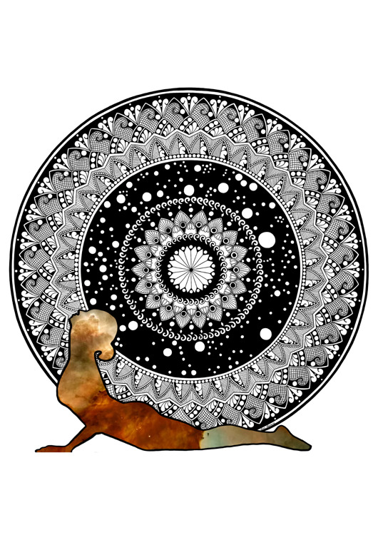grafiki i ilustracje Mandala Bhujangasana