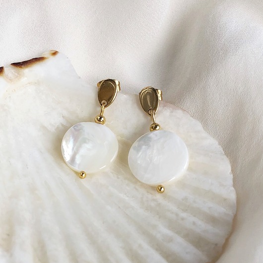 Kolczyki pozłacane PURE HARMONY z masą perłową Gleeme Jewellery