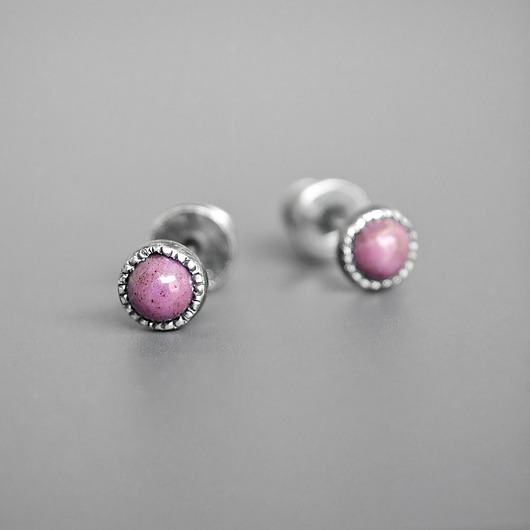 kolczyki srebrne Kolczyki z lawendowym jaspisem, srebro