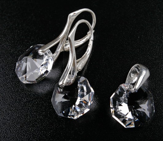 Delikatny komplet z kryształów Swarovski mellody