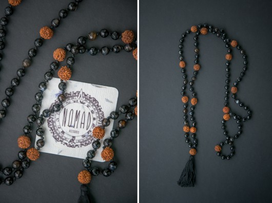 RADŻASTAN MALA /// naszyjnik RUDRAKSZA agaty NOMAD ACCESSORIES
