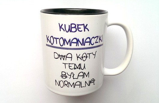 KUBEK Kotomaniaczki z CZARNYM WNĘTRZEM FarrowDesign