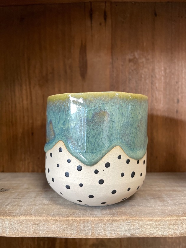 kubki Ceramiczna czarka Groszki