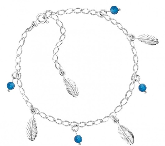 Bransoletka z piórkami i z agatem srebro 925 Coccola JEWELLERY