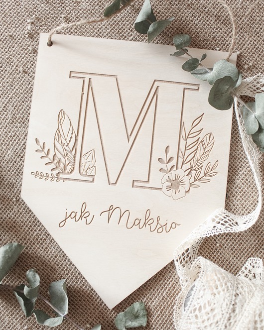 Personalizowana tabliczka boho z imieniem dziecka I Wood