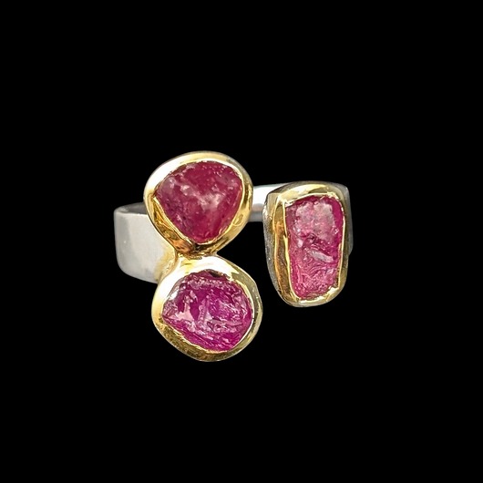 pierścionki złote Pierścionek Malinowe rubiny