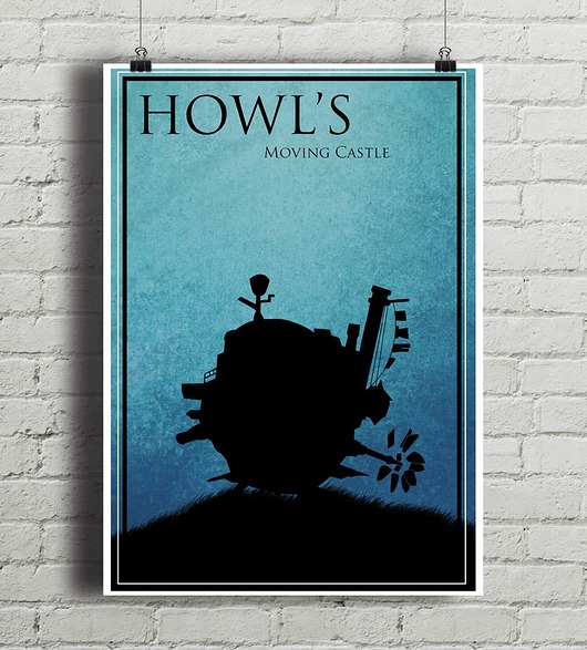 Howl's Moving Castle - plakat minimalmill
