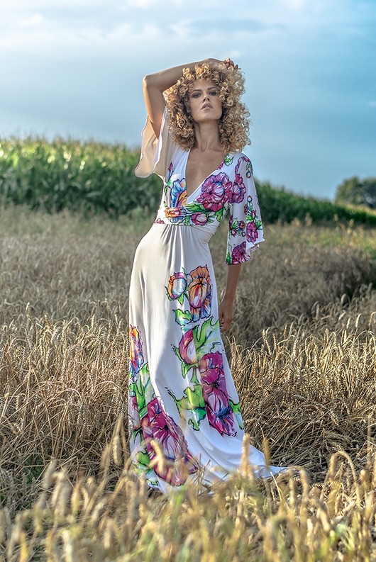 sukienki maxi damskie Sukienka w kwiaty