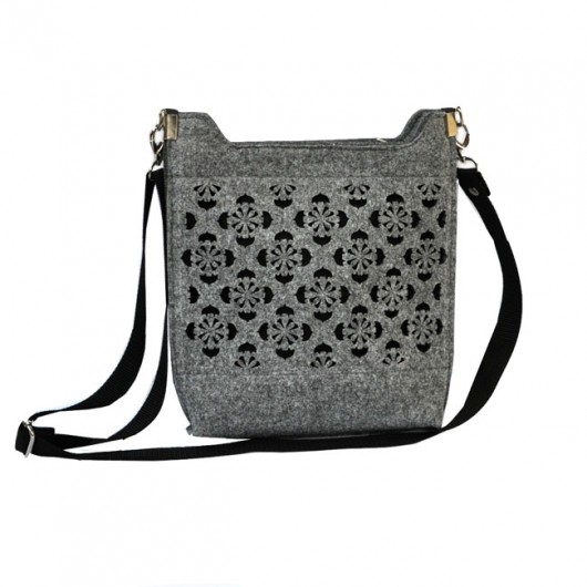 Classic Bag mod.3 - szara z czarnym ażurem Beltrani