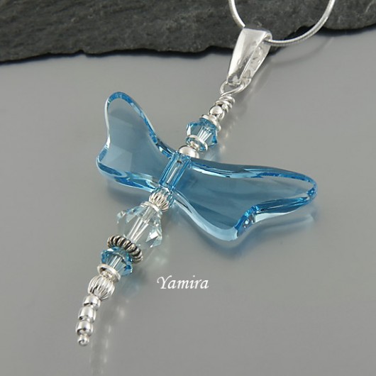 kryształ Swarovski Aquamarine Dragonfly - wisior yamira