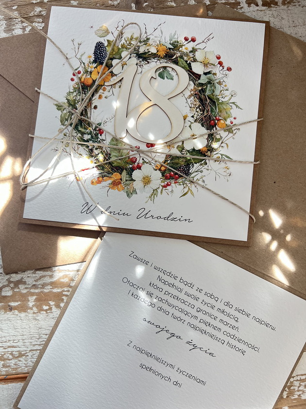 kartki scrapbooking Wyjątkowa ręcznie robiona kartka na 18-ste urodziny, osiemnastka, pomysł na p