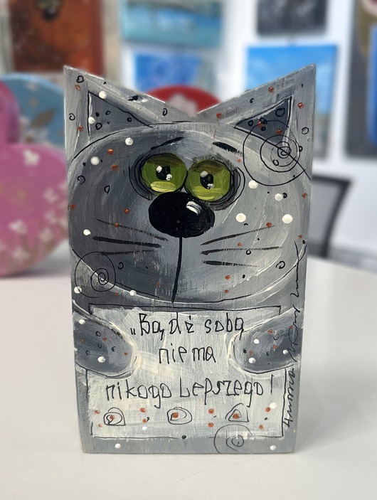 figurki i rzeźby Motywacyjny kotek - Bądź sobą nie ma nikogo lepszego!