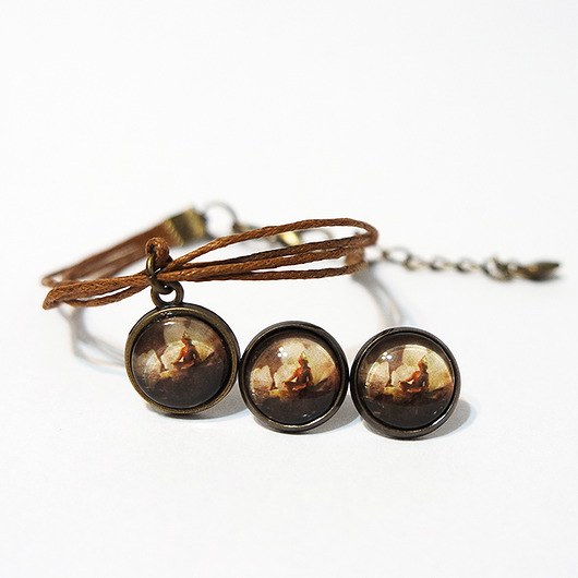 komplet biżuterii Komplet - Medytacja - kolczyki, bransoletka