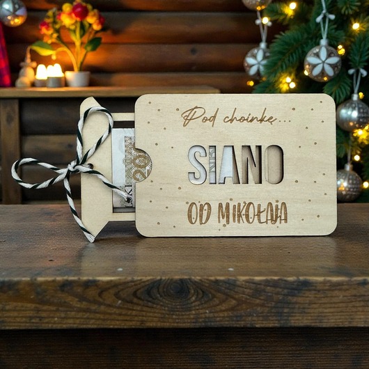 Boże Narodzenie - inne Pudełko na pieniądze SIANO prezent świąteczny Mikołaj PERSONALIZACJA