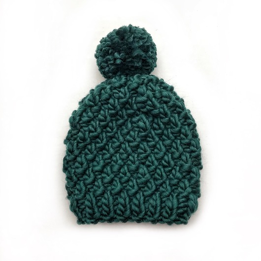 Gruba zielona wełniana czapka zimowa Roszpunka Holy Alpaca Knit