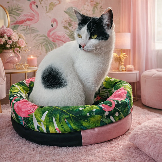 legowiska dla psów i kotów Legowisko patchwork dwustronne dla kota lub małego psa