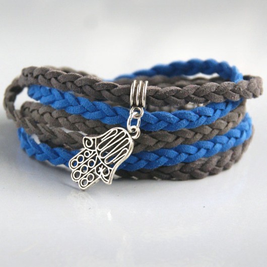 boho braid VII :: royal blue & grey kaktusia