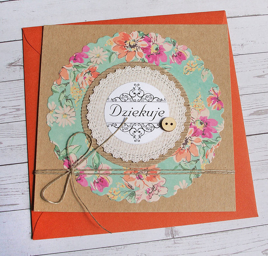 kartki scrapbooking DZIĘKUJĘ : kartka handmade :: PODZIĘKOWANIE