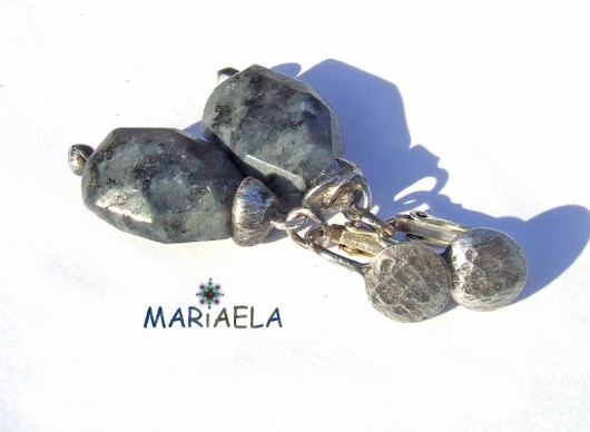 FASETOWANY LABRADORYT klipsy MARIAELA