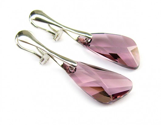 Srebrne klipsy z kryształami Swarovski - Dedal Marisella