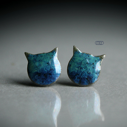 kolczyki ceramiczne Koty/stal chirurgiczna/