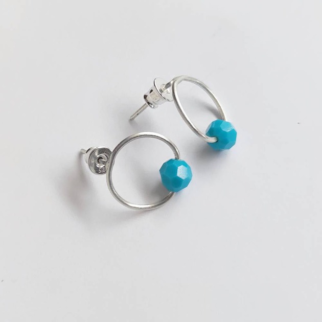 kolczyki z kamieniami Kolczyki OKRĄG