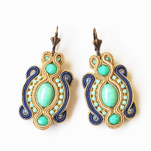 kolczyki soutache Sutaszowe kolczyki AQUA