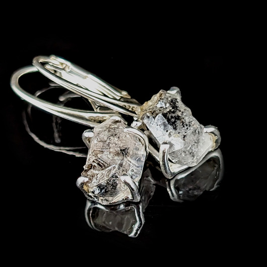 kolczyki srebrne Kolczyki srebrne diamond- herkimery