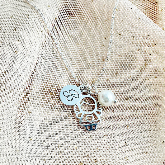 komunia - pozostałe Naszyjnik z aniołkiem KOMUNIA, srebro 925