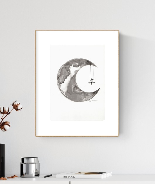 grafika 21 x 30 cm  wykonana ręcznie, abstrakcja Krystyna Siwek Art